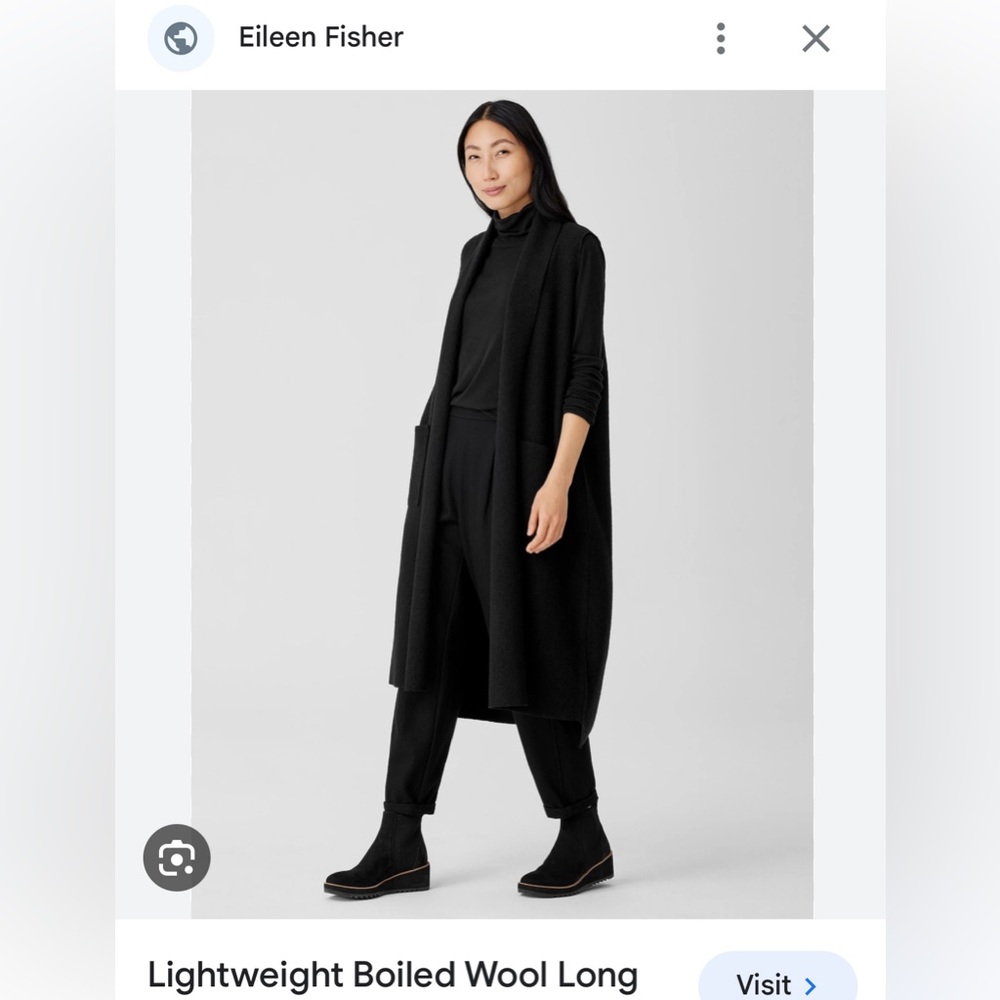 Authentic Eileen Fisher wool long vest